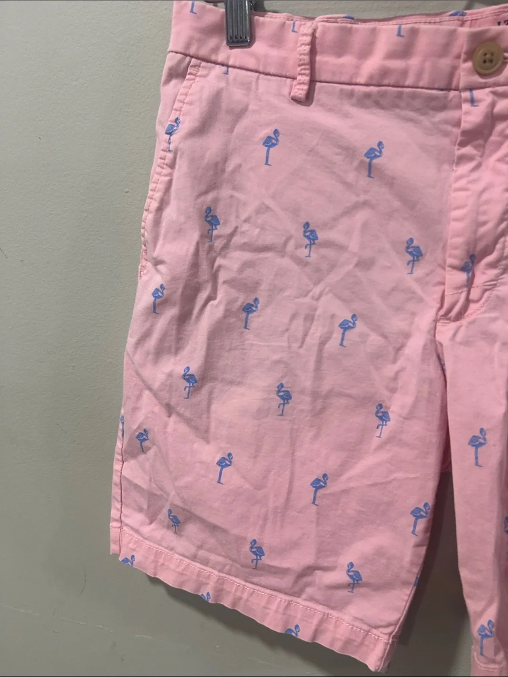 Izod Light Pink Flamingo Print Cotton Shorts